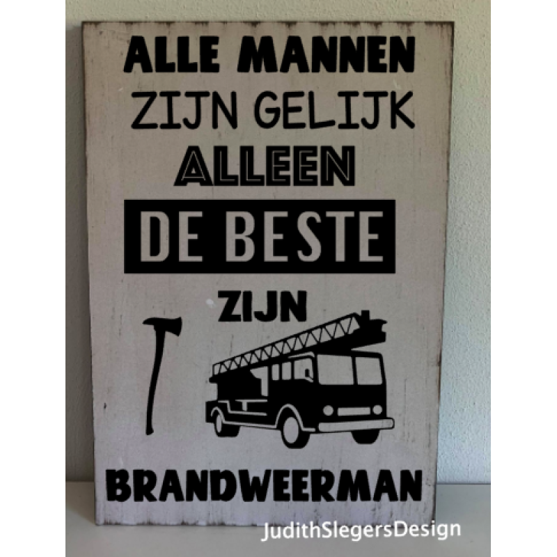 Tekstbord brandweerman